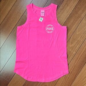 NWT PINK Victoria’s Secret Neon Logo Muscle Tank Top